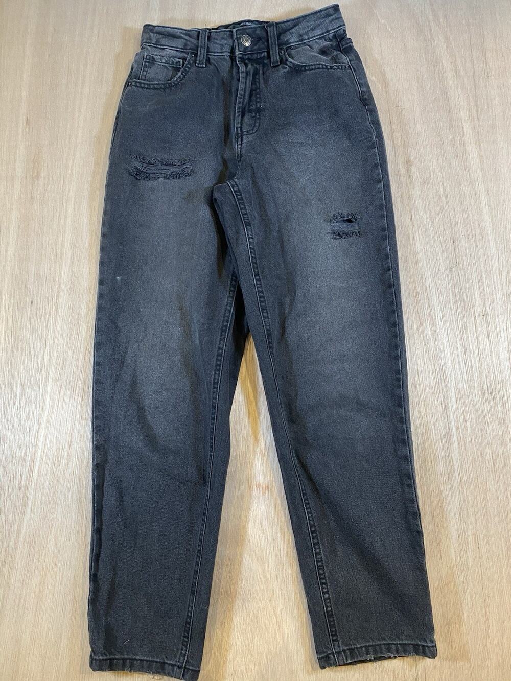 Wild Fable High-Rise Tapered Jeans Black Distressed EasyRigid Black Wash Size 2